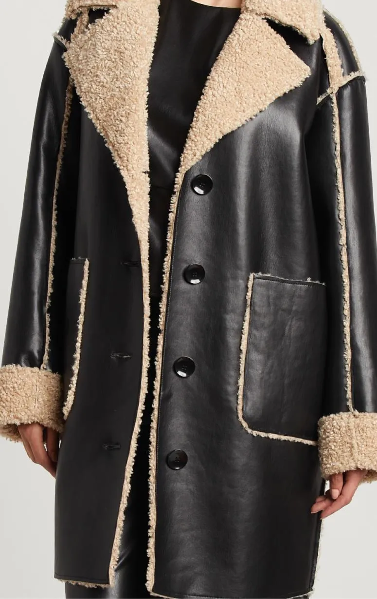 Adroit- Faux Shearling Coat