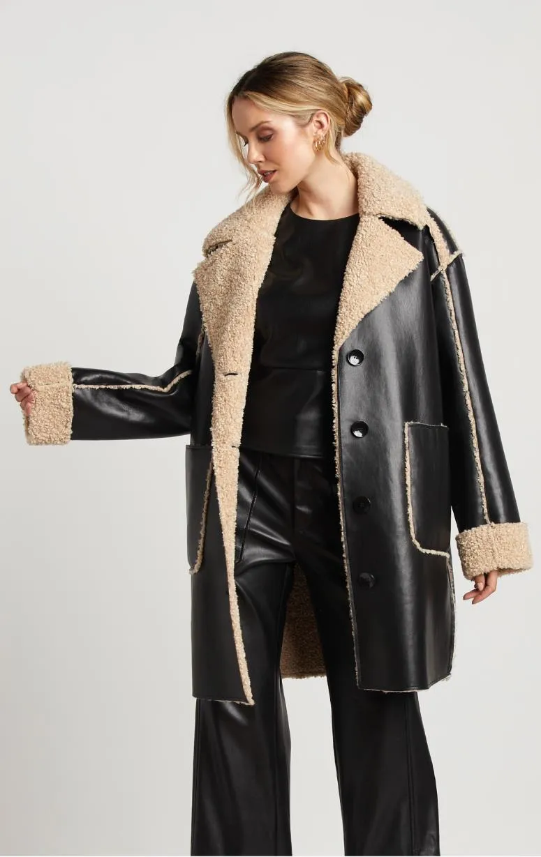 Adroit- Faux Shearling Coat