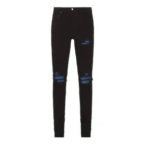 Amiri MX1 Blue Ultrasuede Patch Jeans Black OD