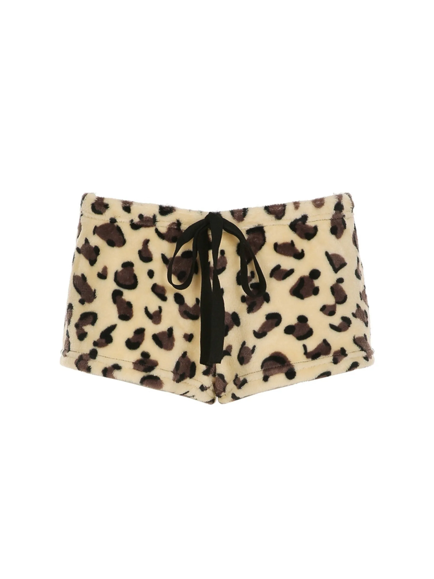 Ashlee Leopard Print Plush Shorts