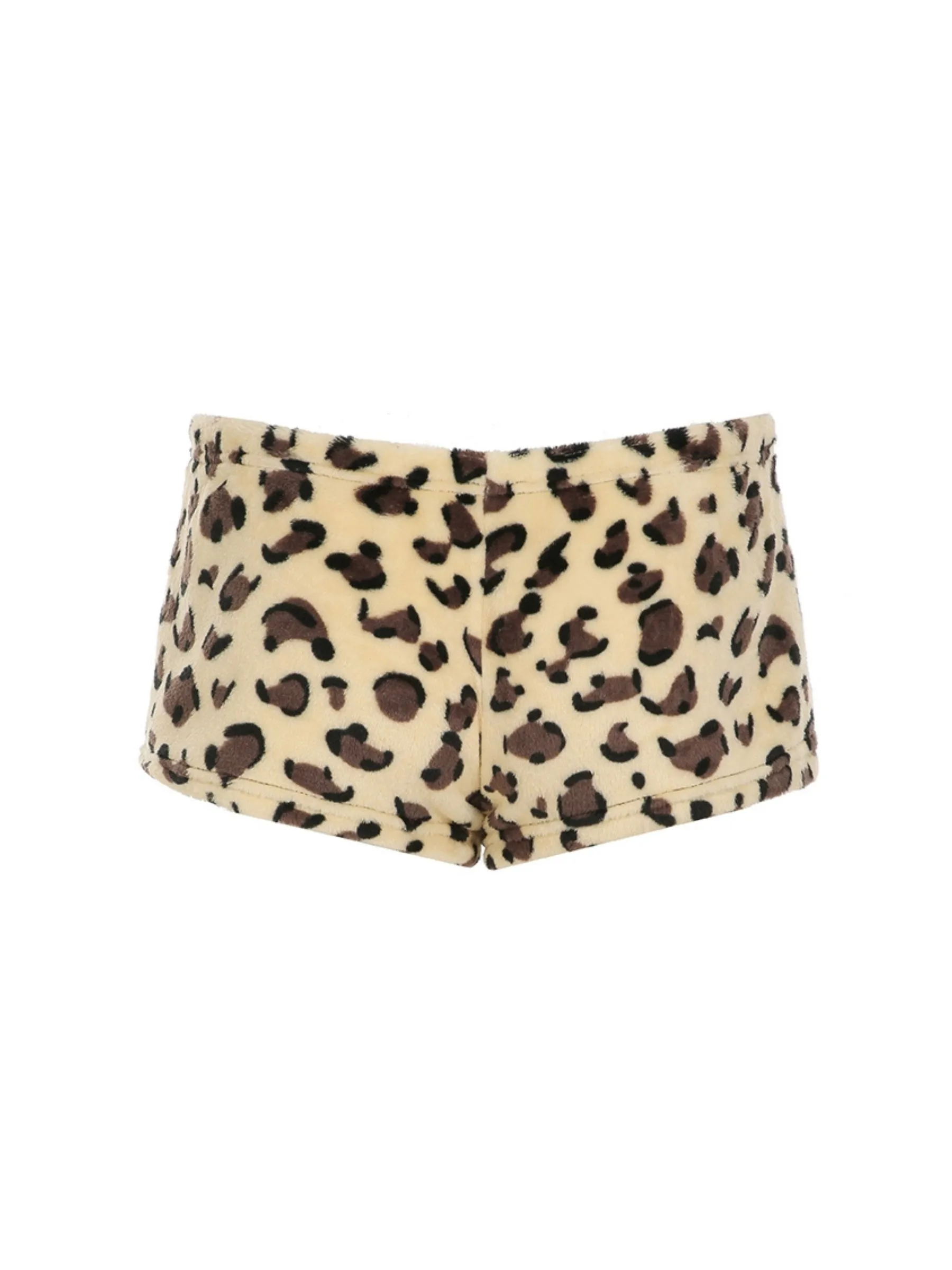 Ashlee Leopard Print Plush Shorts