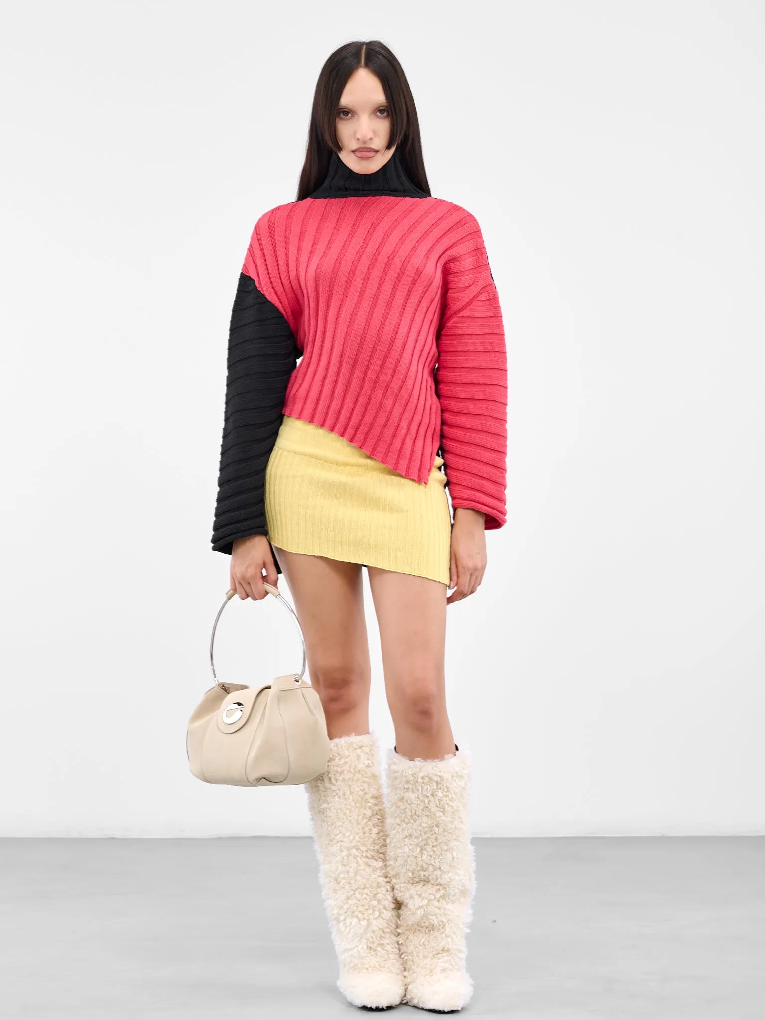 Asymmetric Rib Knit Jumper (RIBBED-JUMPER-BLUSH-INDIGO)