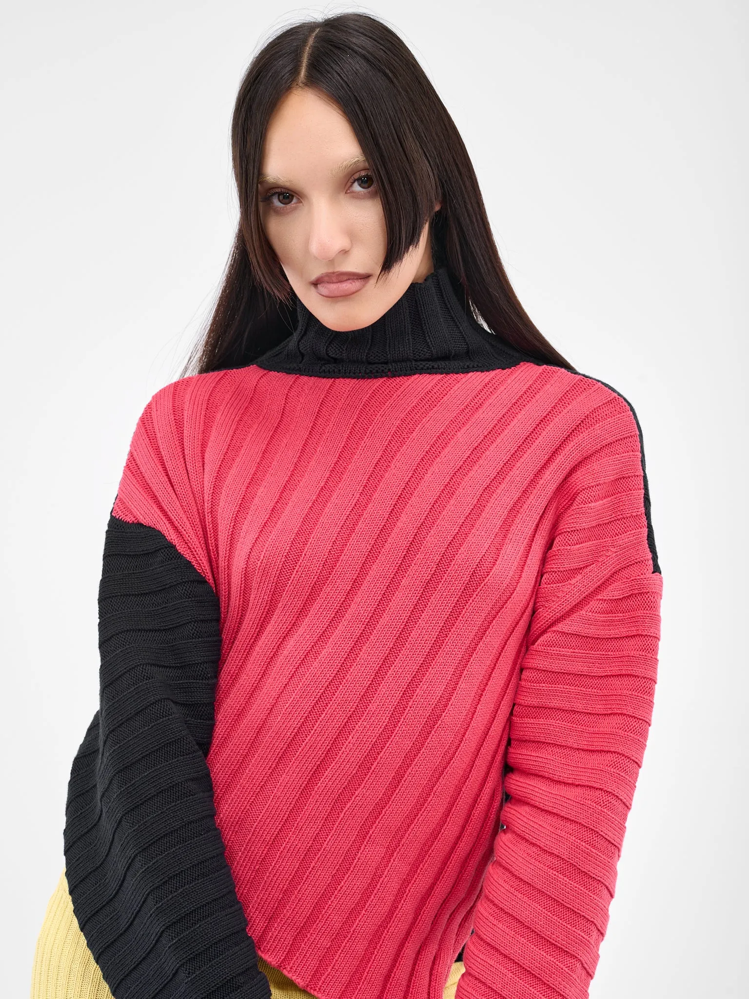 Asymmetric Rib Knit Jumper (RIBBED-JUMPER-BLUSH-INDIGO)