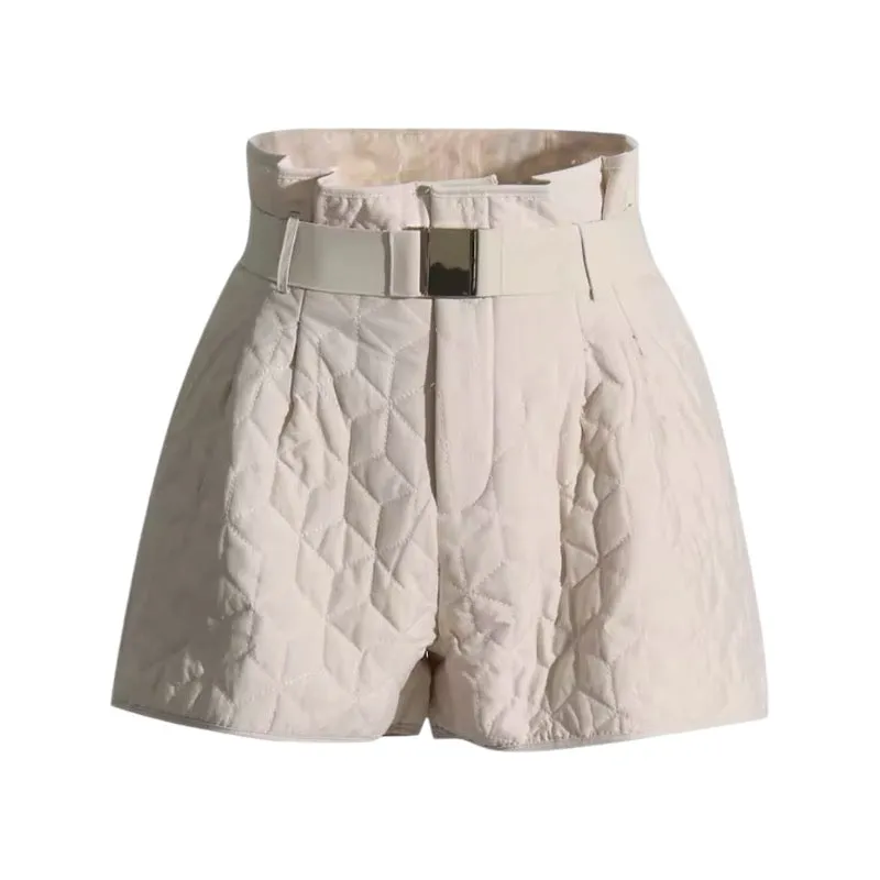 Chasity High-Waisted Stitched Shorts