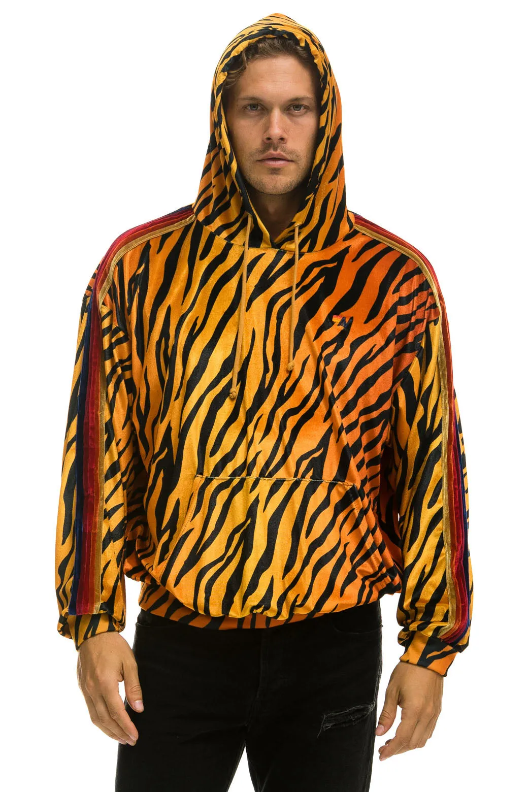 CLASSIC VELVET RELAXED PULLOVER HOODIE - TIGER