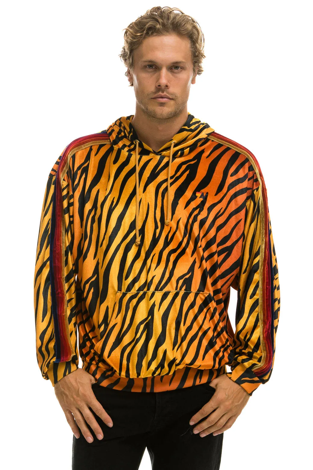 CLASSIC VELVET RELAXED PULLOVER HOODIE - TIGER