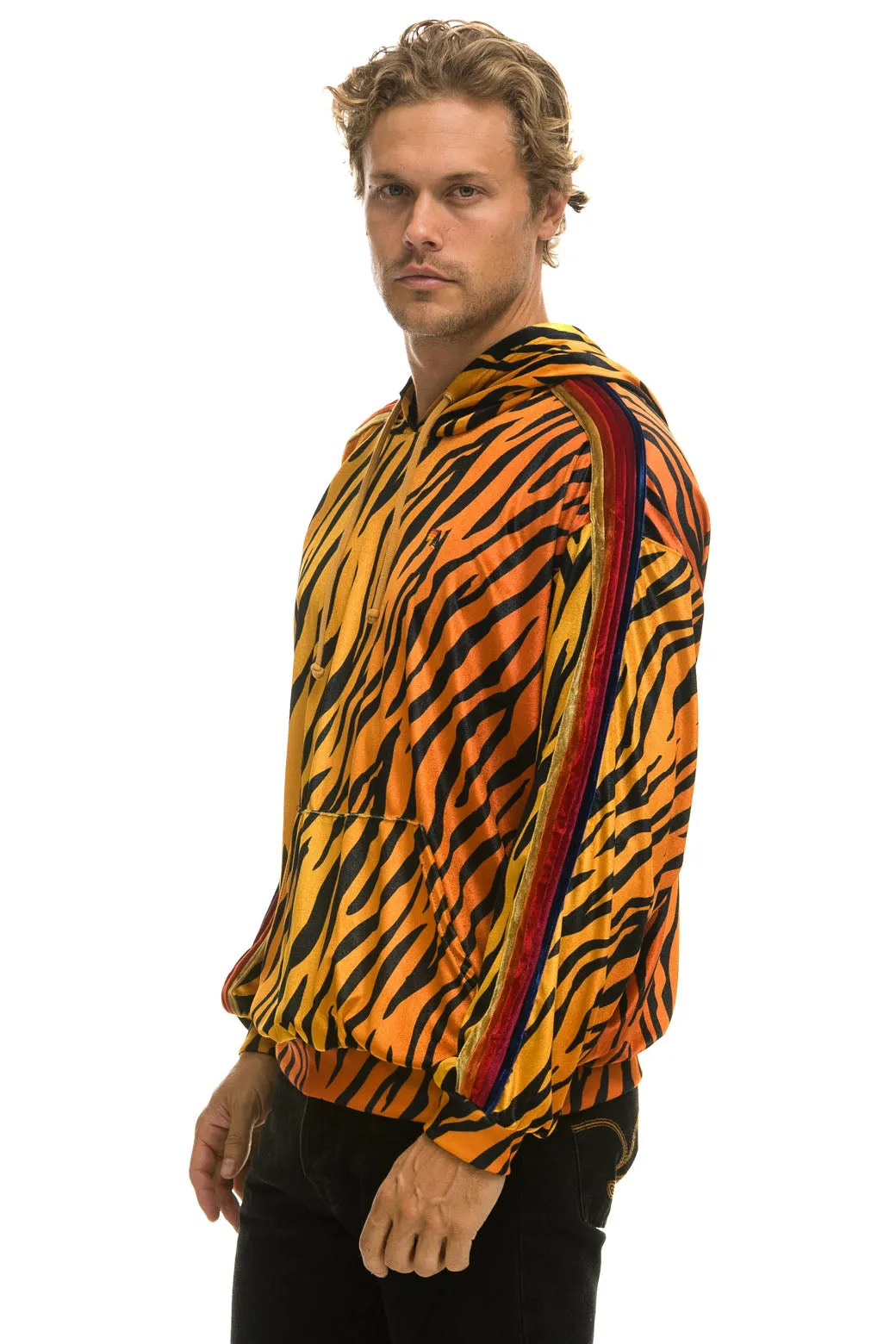 CLASSIC VELVET RELAXED PULLOVER HOODIE - TIGER