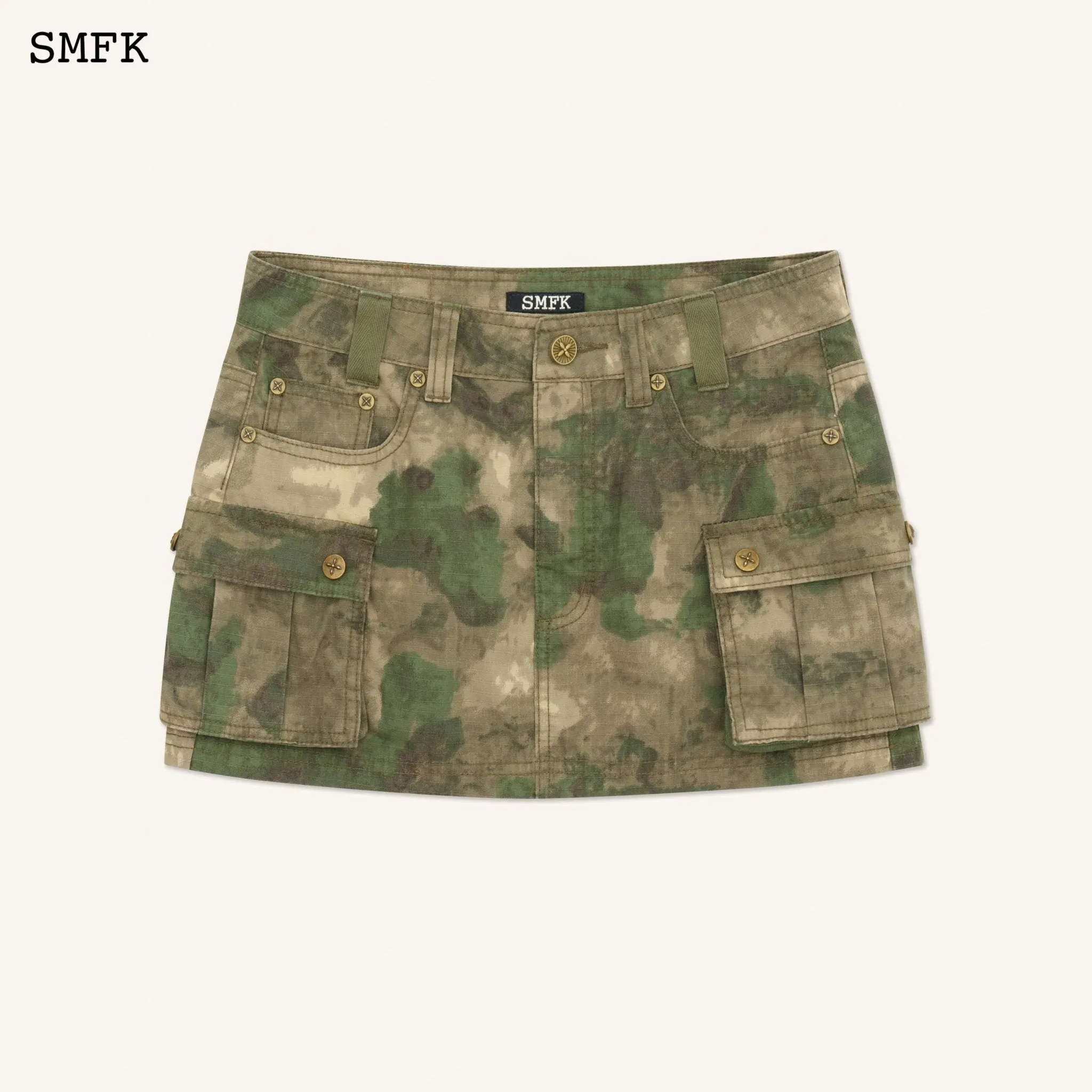 Compass Viper Green Camouflage Workwear Mini Skirt