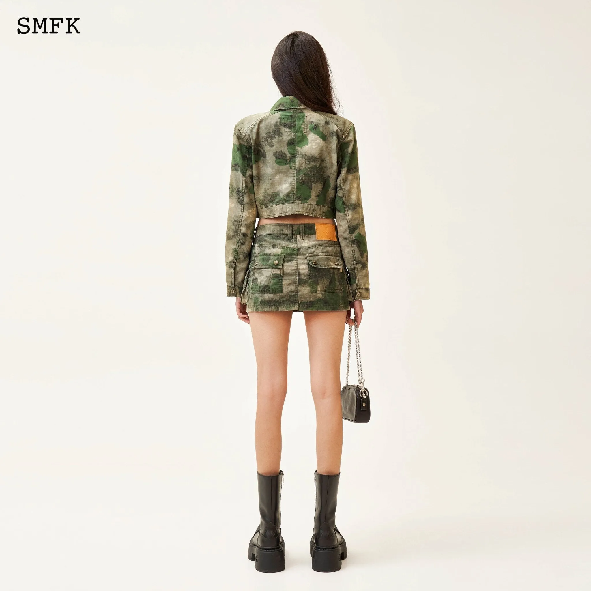 Compass Viper Green Camouflage Workwear Mini Skirt