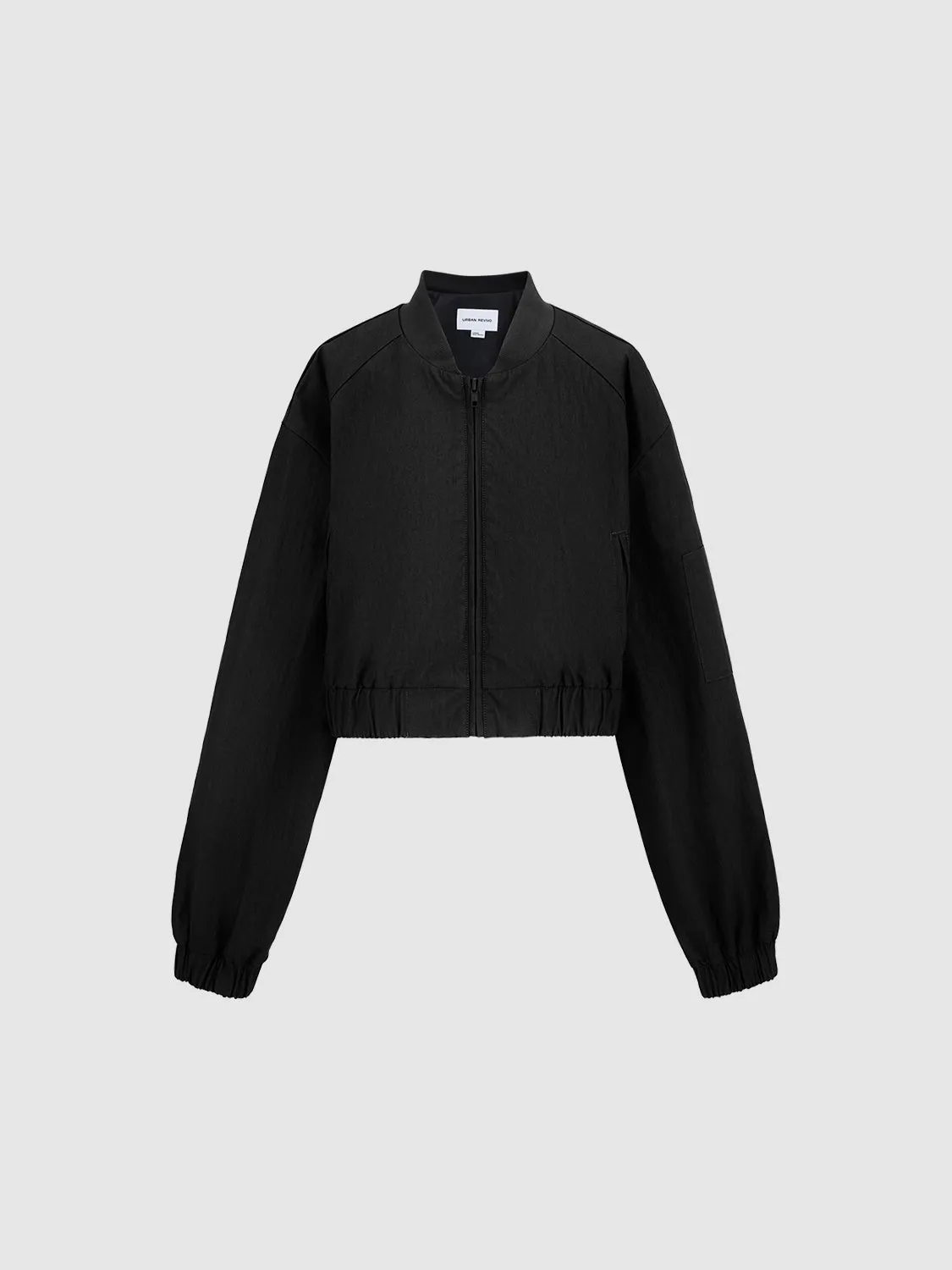 Cropped Zip Up Front Bomber Jackets