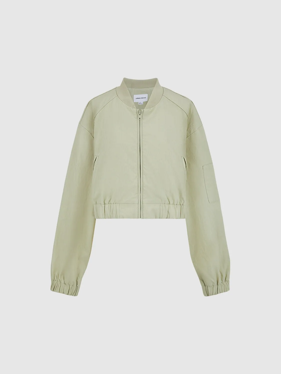 Cropped Zip Up Front Bomber Jackets