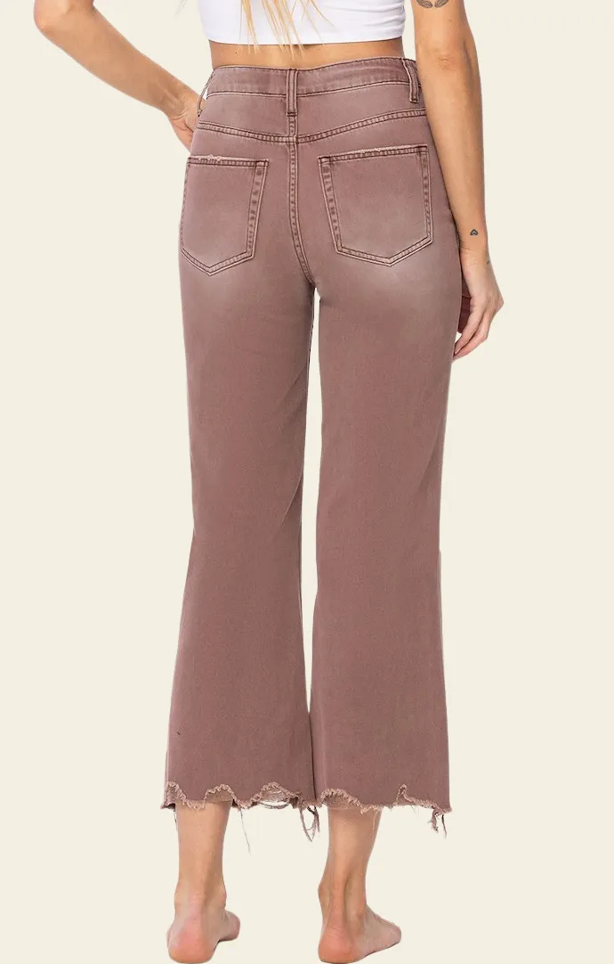 Elizabeth Chestnut Crop Jeans