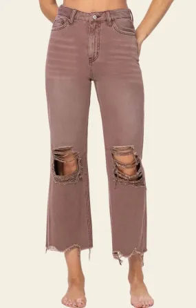 Elizabeth Chestnut Crop Jeans