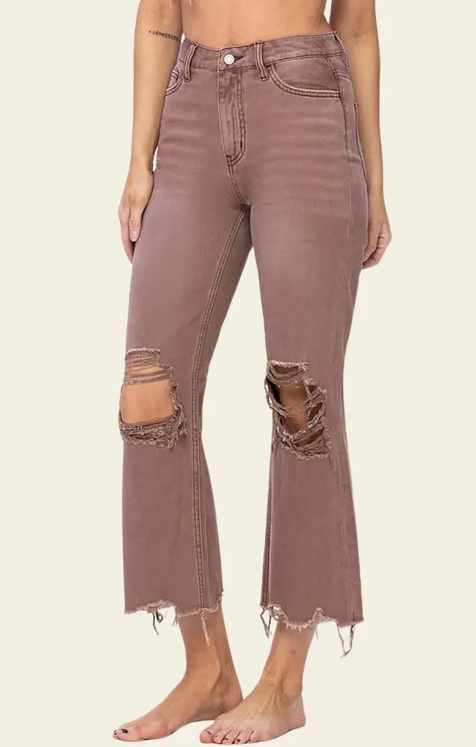 Elizabeth Chestnut Crop Jeans