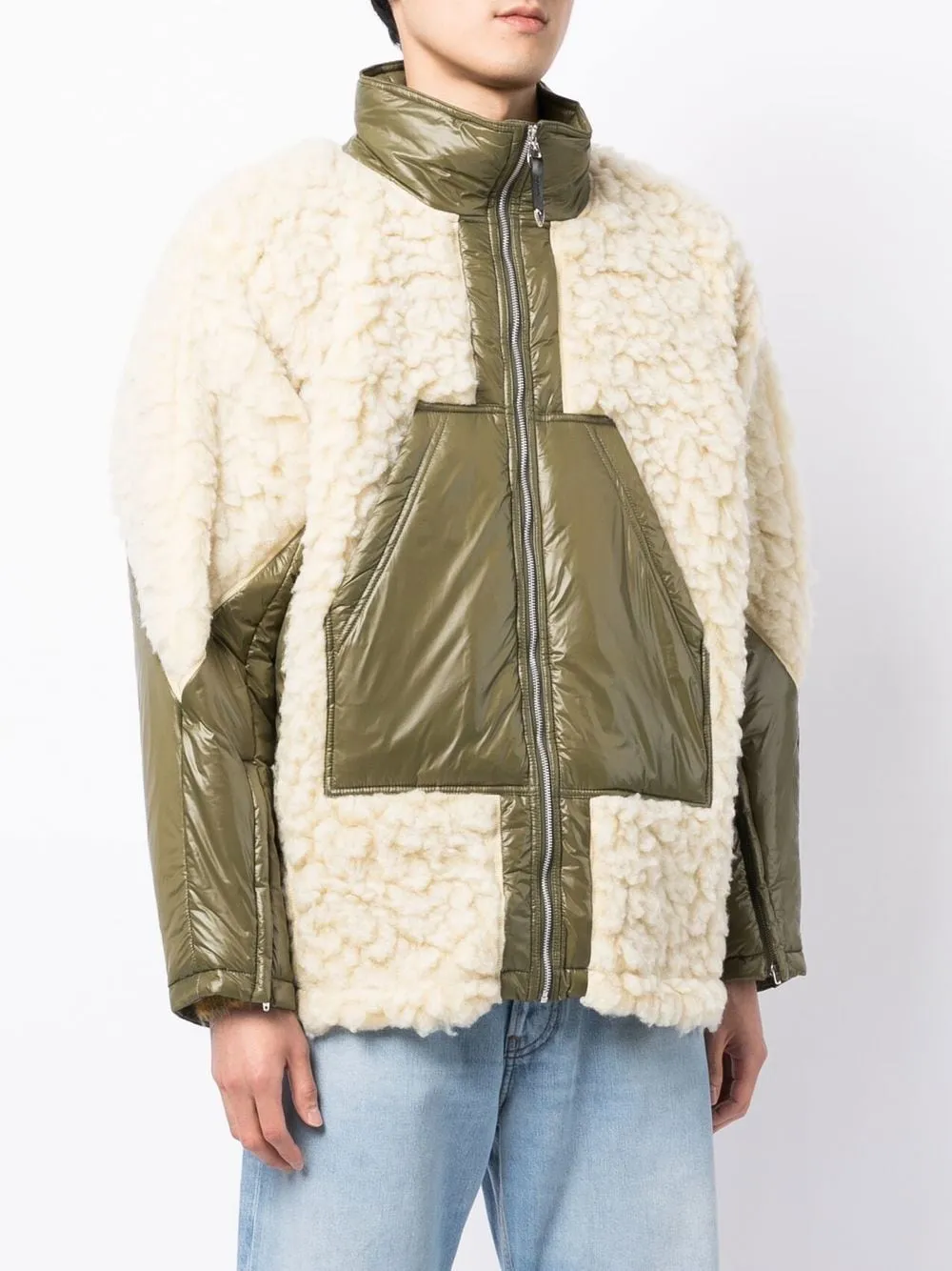 Faux-Shearling Oversize Coat