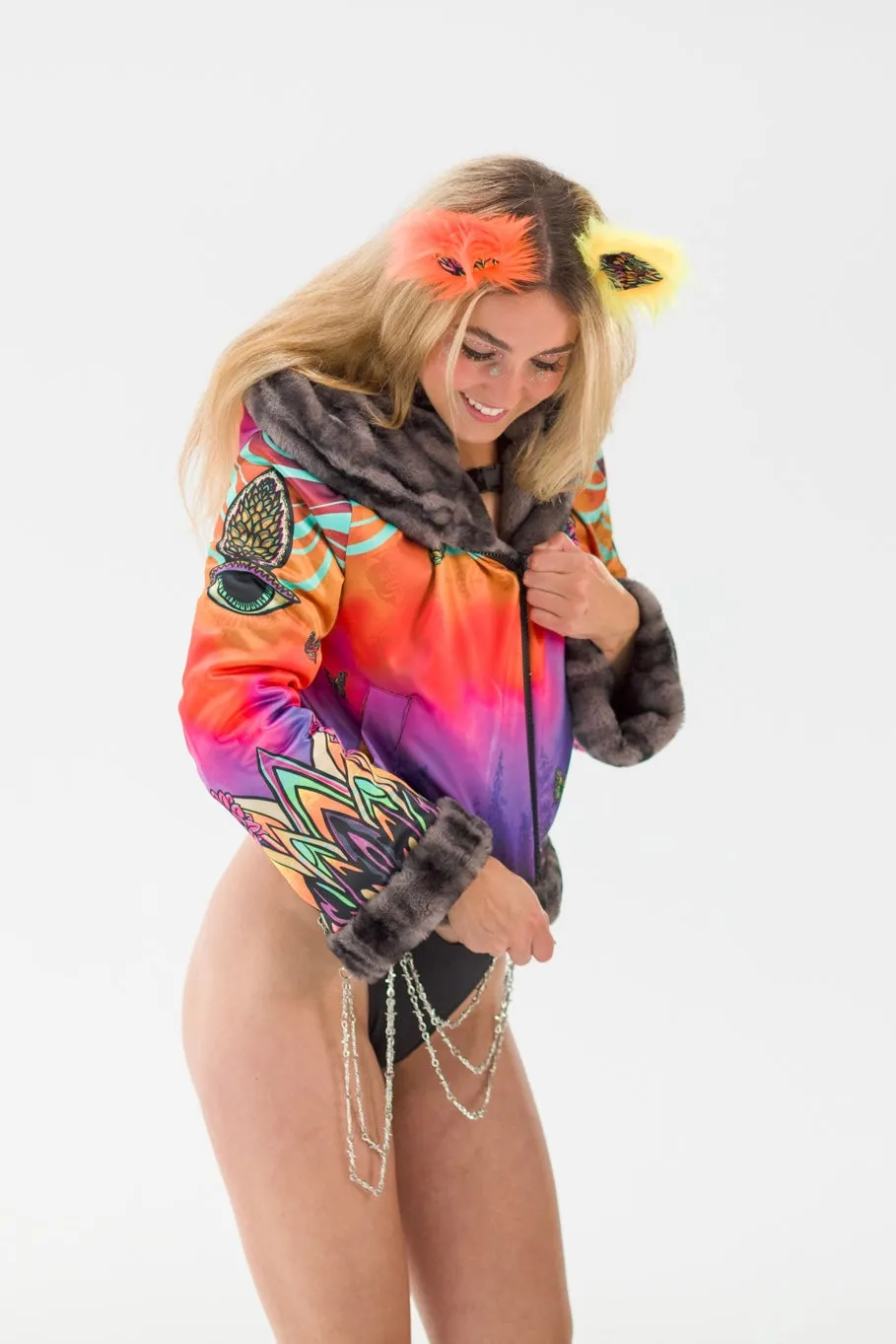 Forest Spirit Reversible Faux Fur Jacket