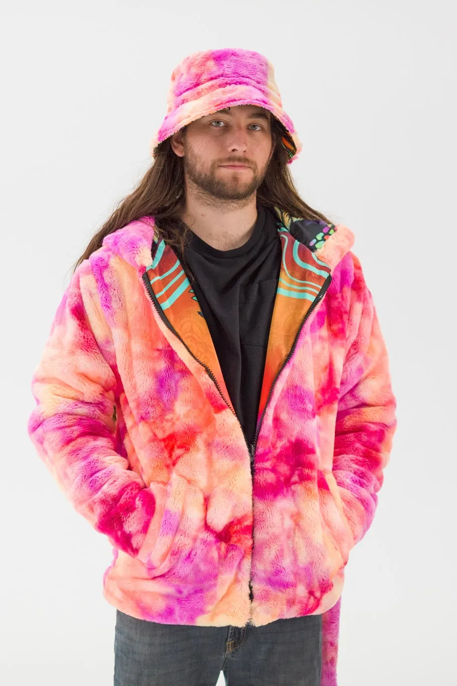 Forest Spirit Reversible Faux Fur Jacket