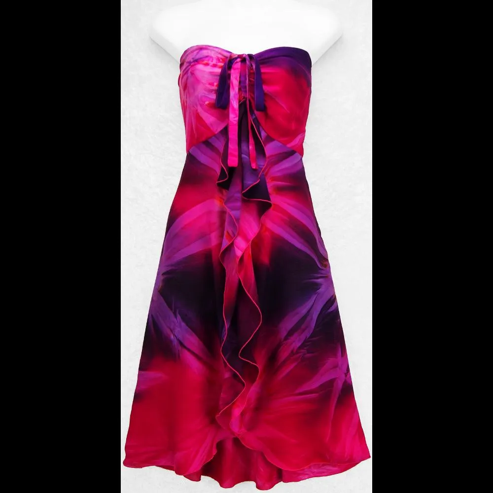 Gigi's Tie-Dye Front Ruffle Sarong Dress