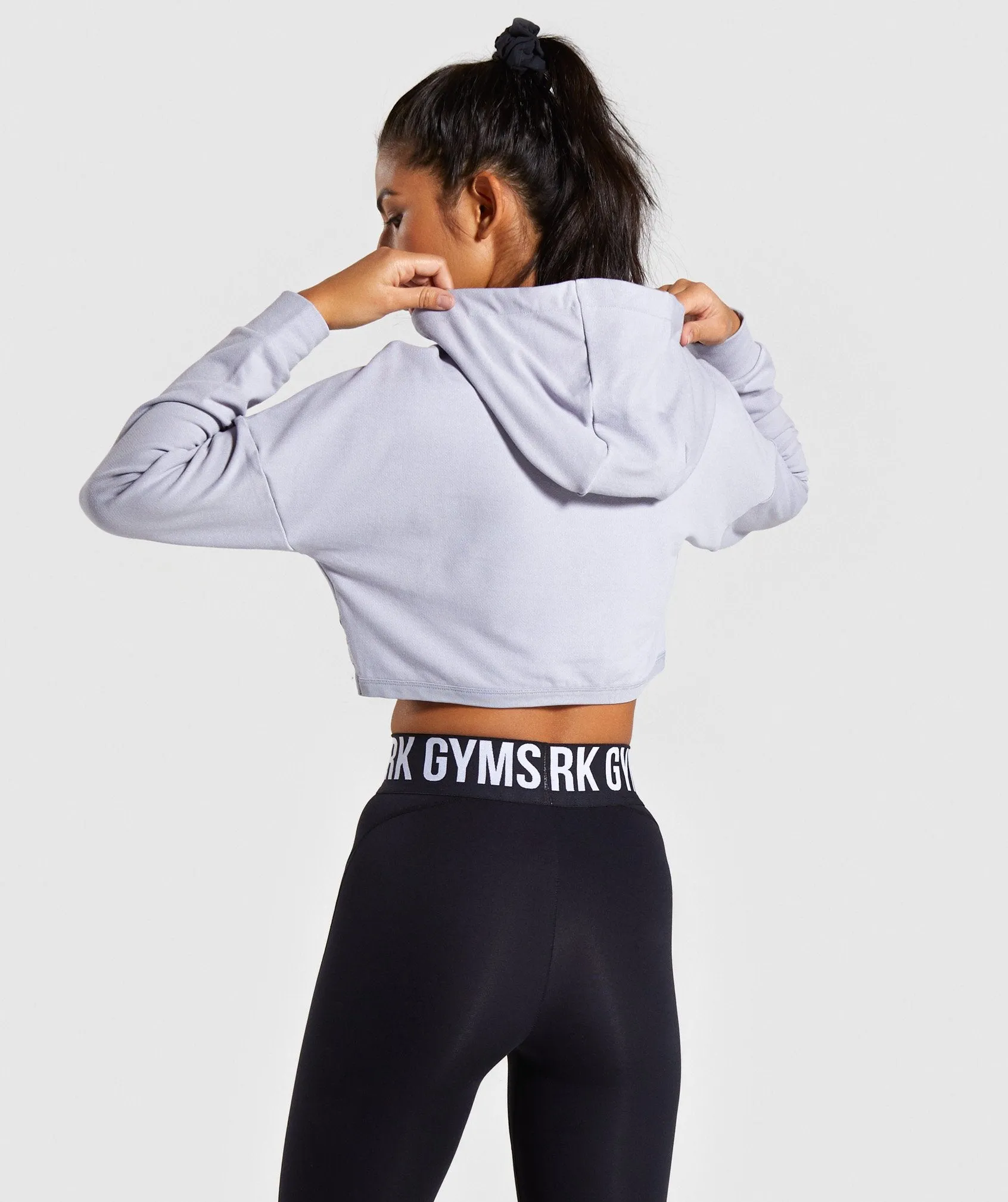 Gymshark Movement Mesh Cropped Hoodie - Lilac