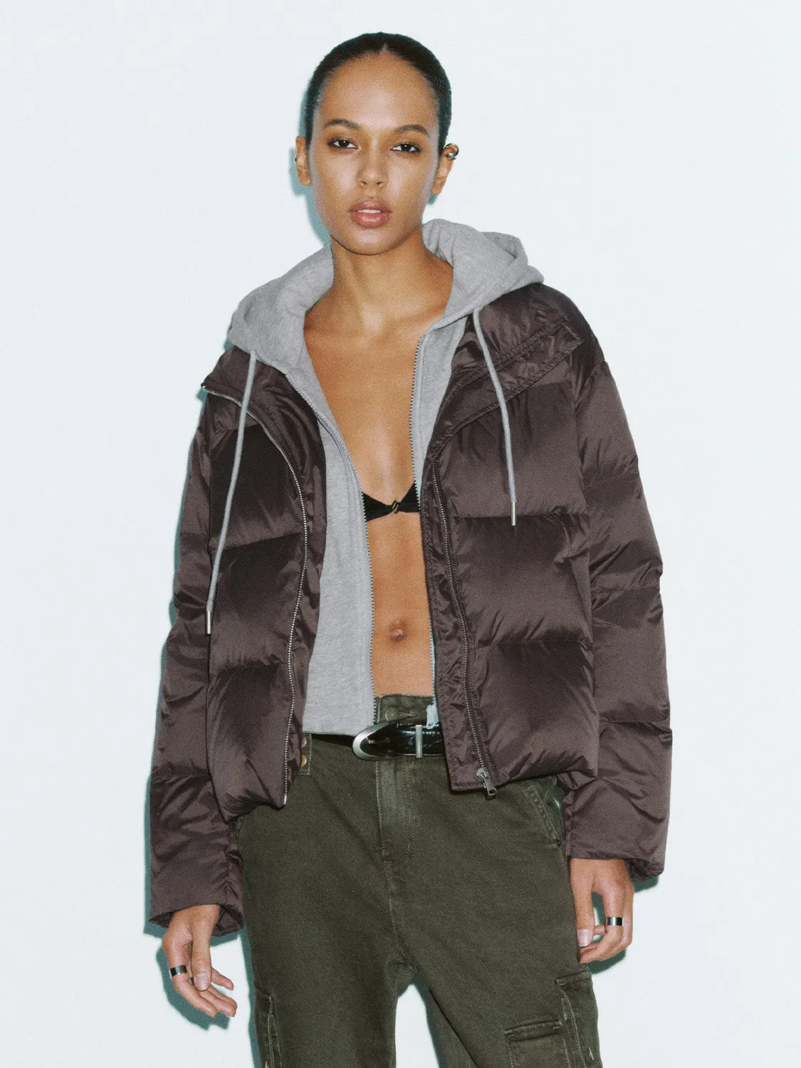 Hoodie Cropped Puffer Jackets