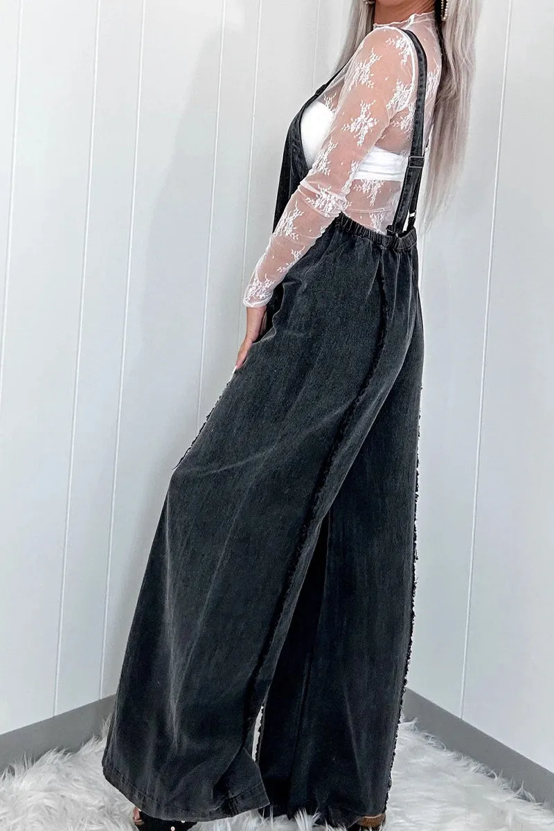 HPQ1411 Loose denim overalls Pants