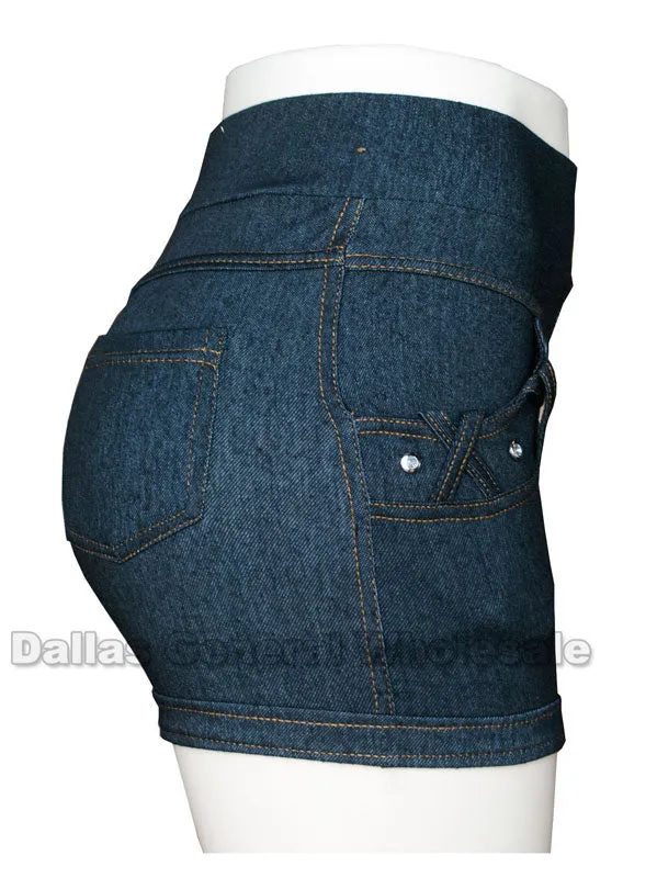 Ladies Denim Like Shorts Wholesale