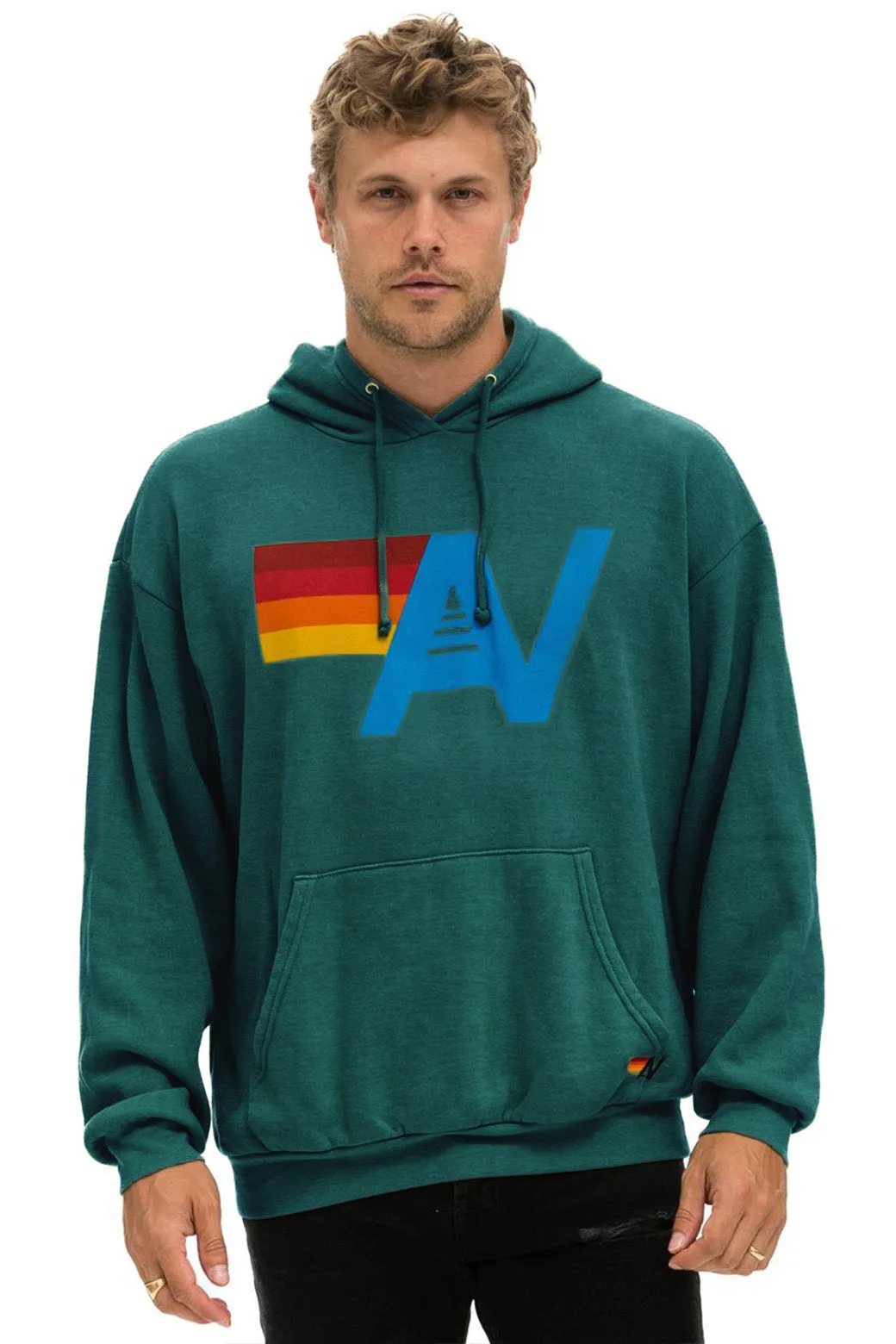 LOGO PULLOVER RELAXED HOODIE - FOREST