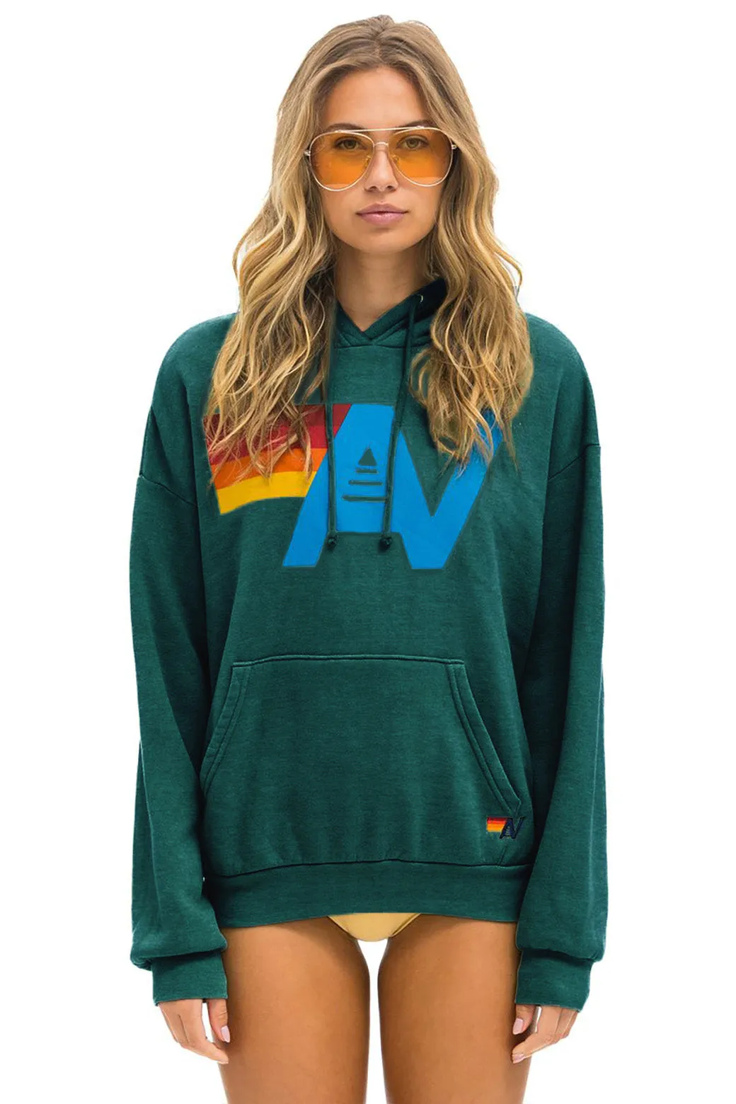 LOGO PULLOVER RELAXED HOODIE - FOREST