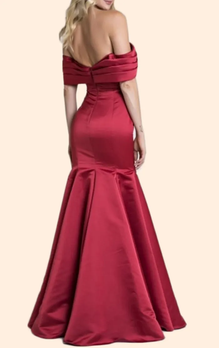 MACloth Off the Shoulder Mermaid Prom Dress Elegant Formal Evening Gown