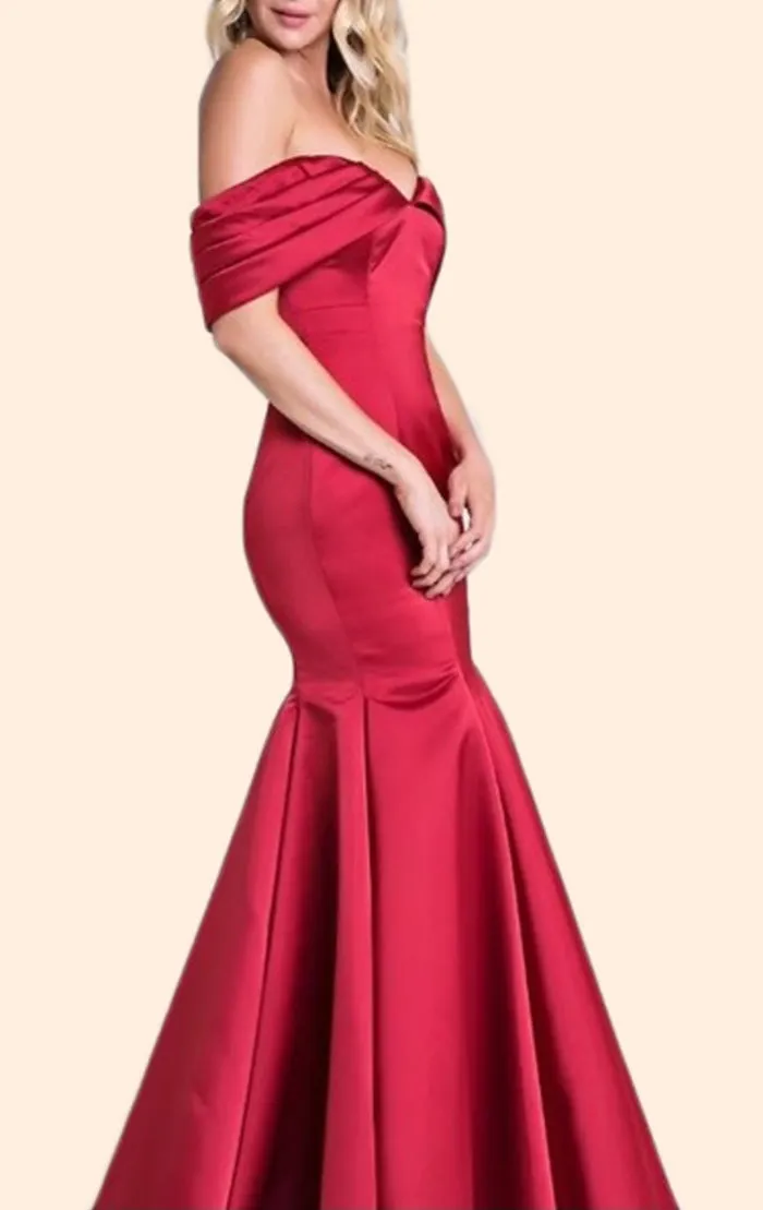 MACloth Off the Shoulder Mermaid Prom Dress Elegant Formal Evening Gown