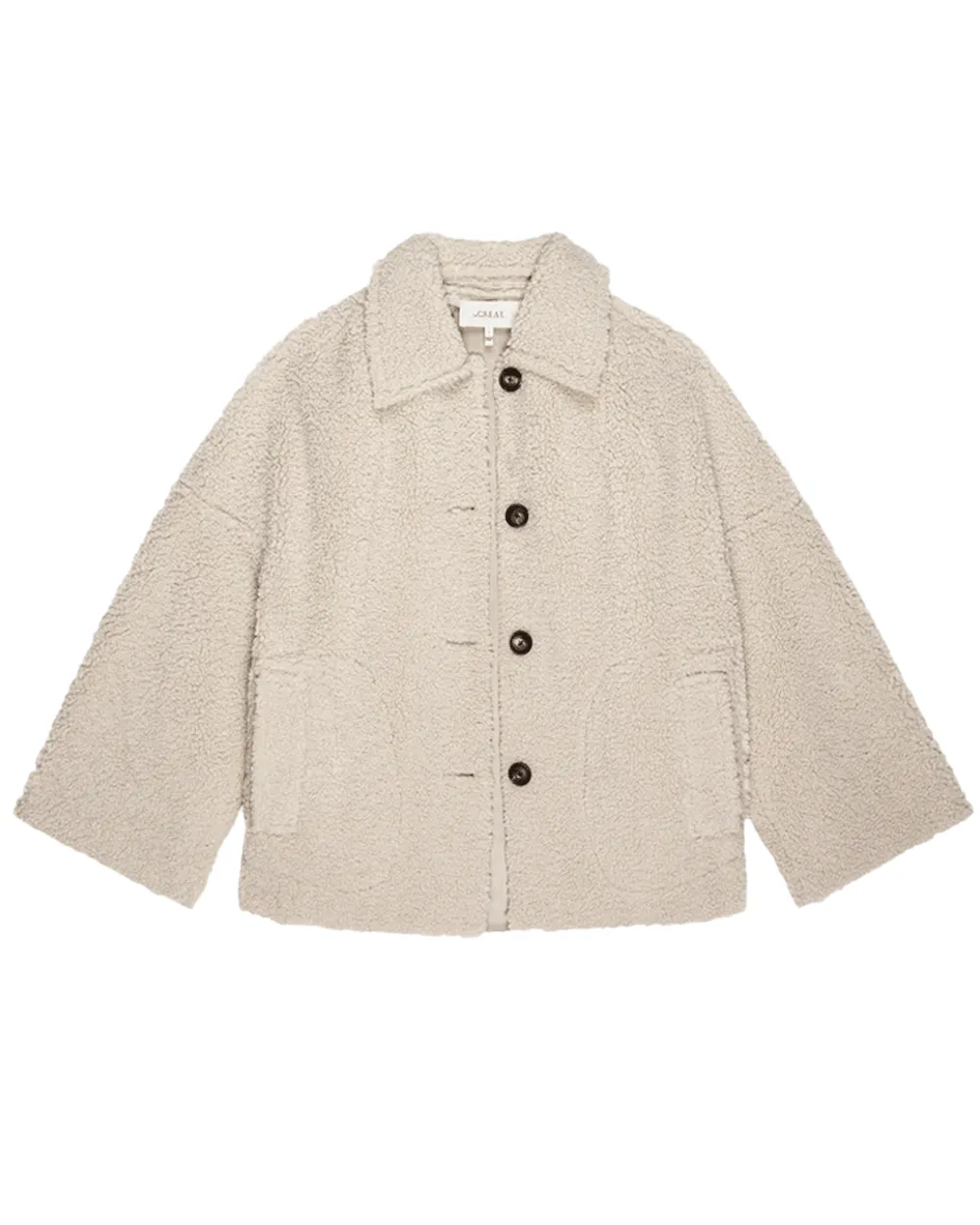 Malt Cropped Plush Car Coat