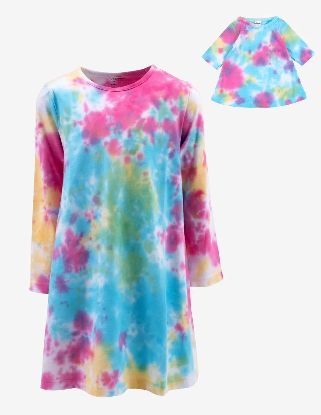 Matching Girl and Doll Cotton Mix Tie Dye Dress