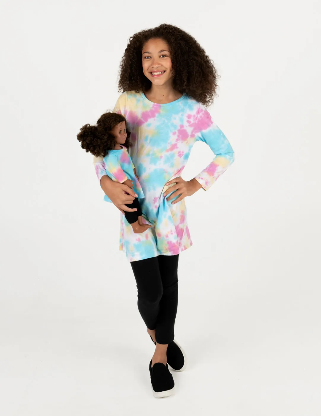 Matching Girl and Doll Cotton Mix Tie Dye Dress