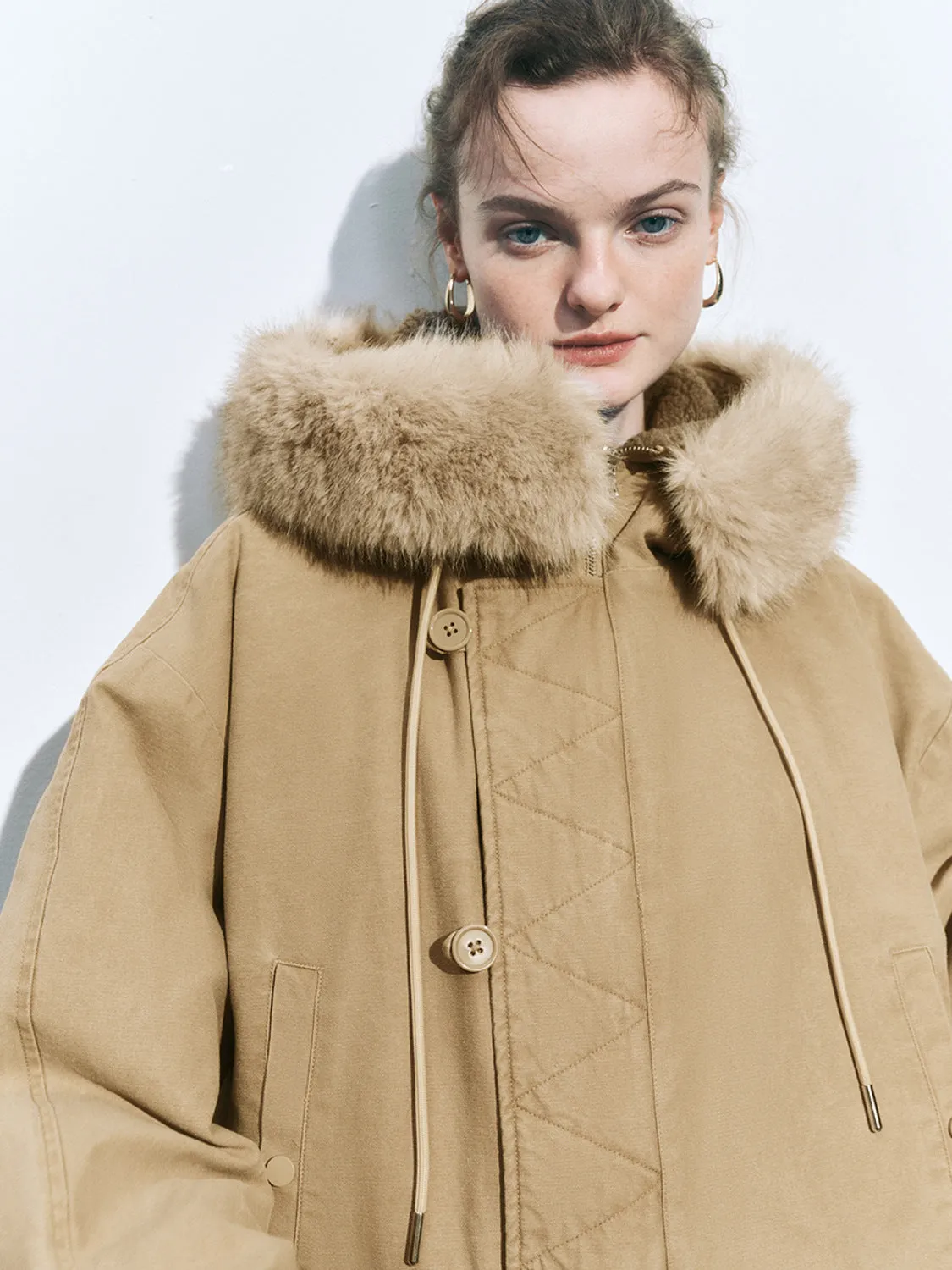 Midi Shearling Parka Jackets