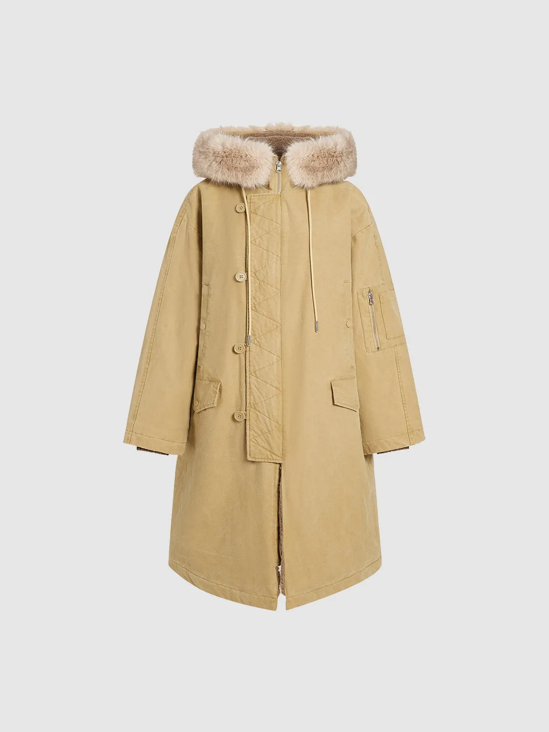 Midi Shearling Parka Jackets