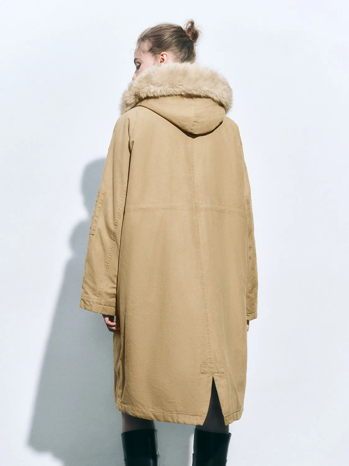 Midi Shearling Parka Jackets