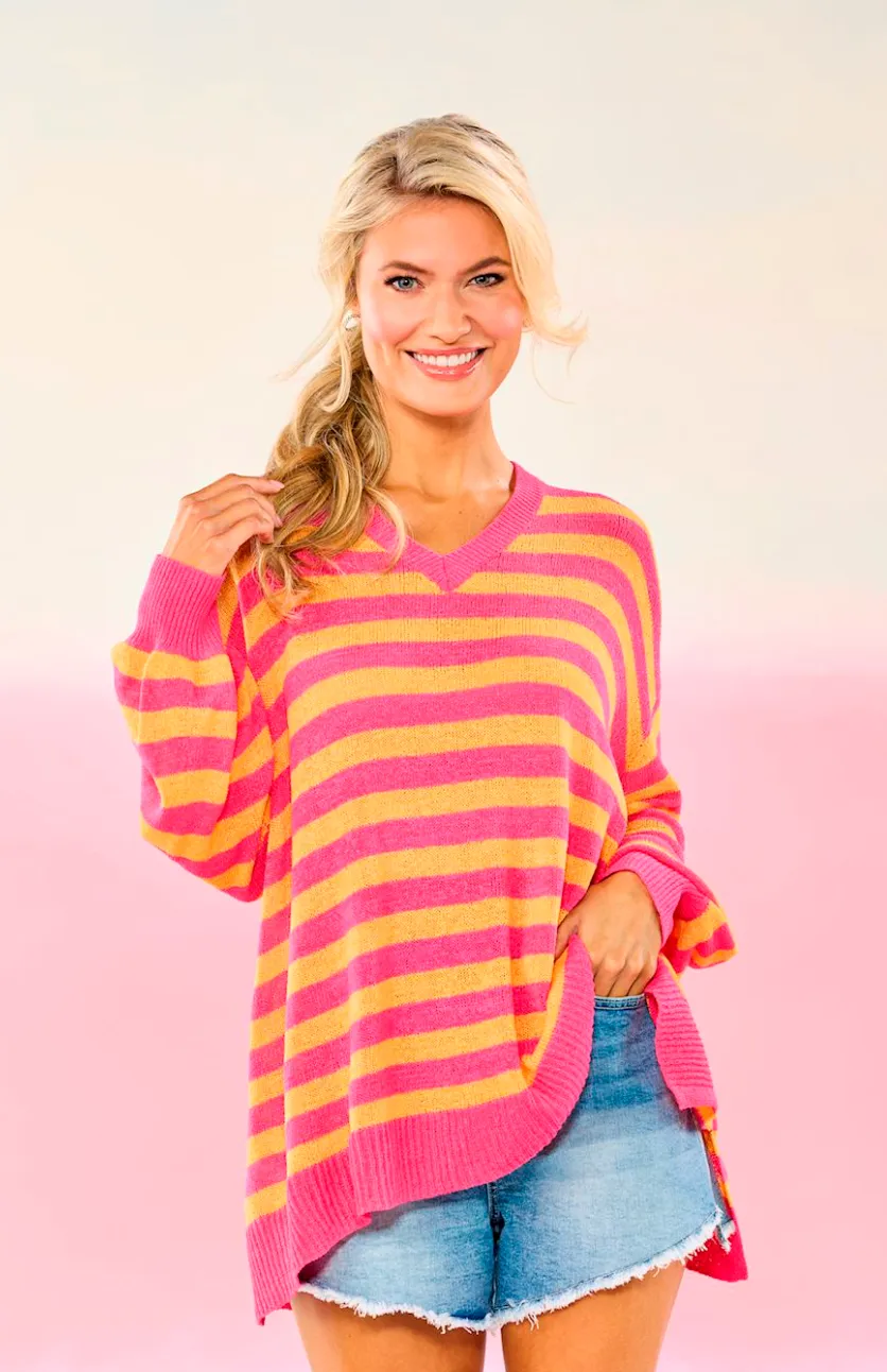 Mud Pie Archie Sweater Pink (One Size)