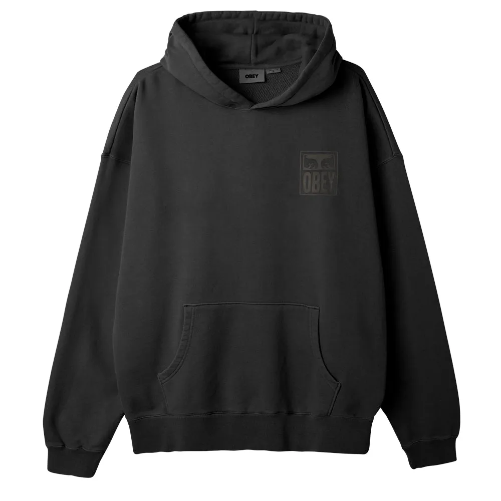 OBEY PIGMENT OBEY EYES ICON EXTRA HEAVY HOOD // PIGMENT PIRATE BLACK