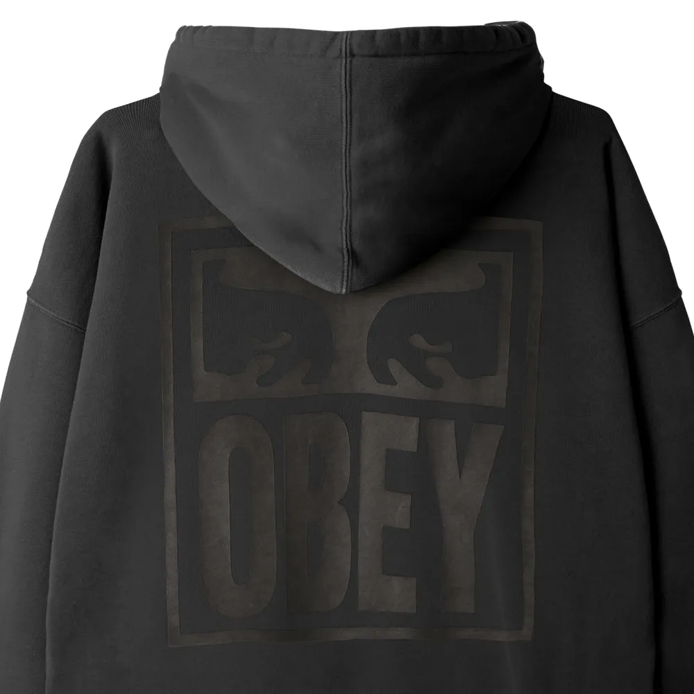 OBEY PIGMENT OBEY EYES ICON EXTRA HEAVY HOOD // PIGMENT PIRATE BLACK