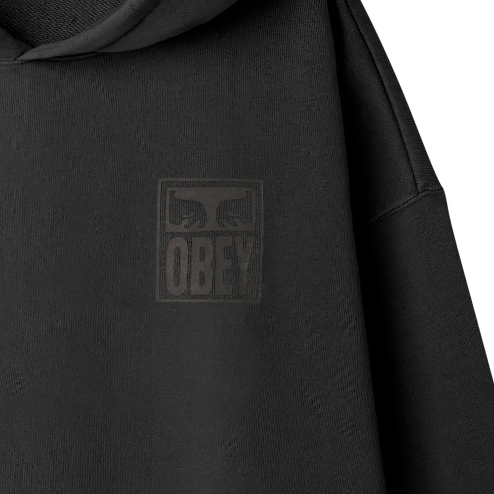 OBEY PIGMENT OBEY EYES ICON EXTRA HEAVY HOOD // PIGMENT PIRATE BLACK