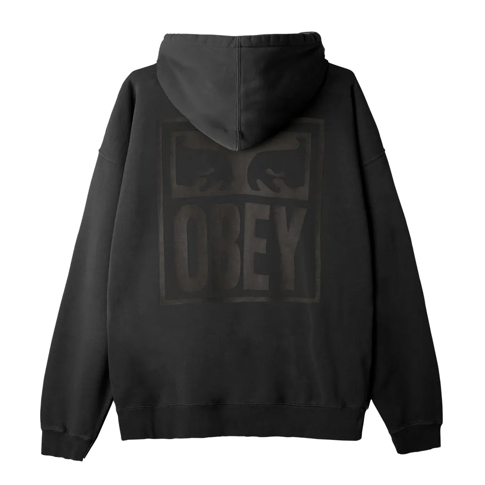 OBEY PIGMENT OBEY EYES ICON EXTRA HEAVY HOOD // PIGMENT PIRATE BLACK