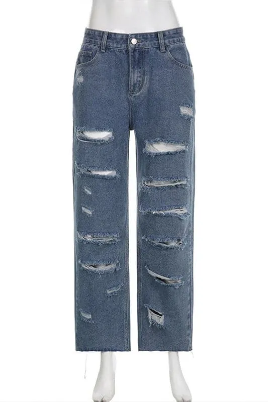 PA206 Ripped Denim Long Jeans