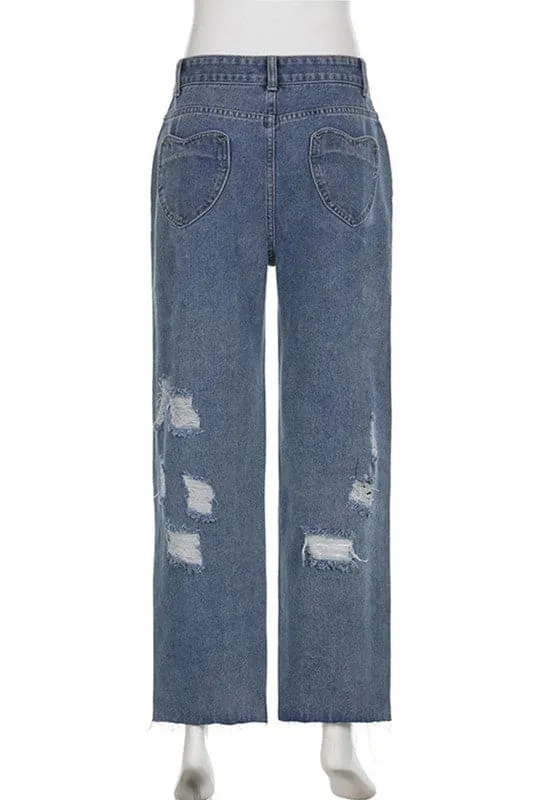 PA206 Ripped Denim Long Jeans