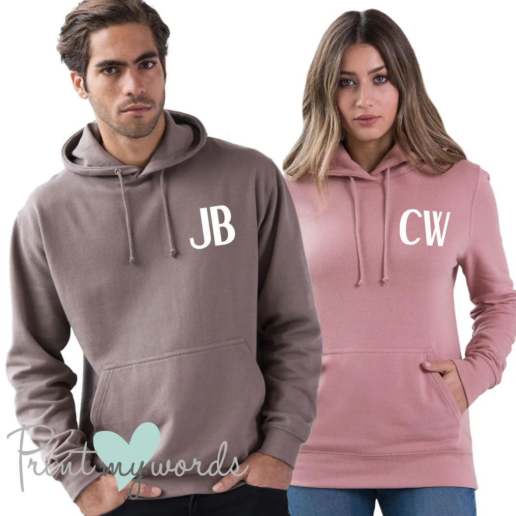 Personalised Initials Couple Hoodies x2