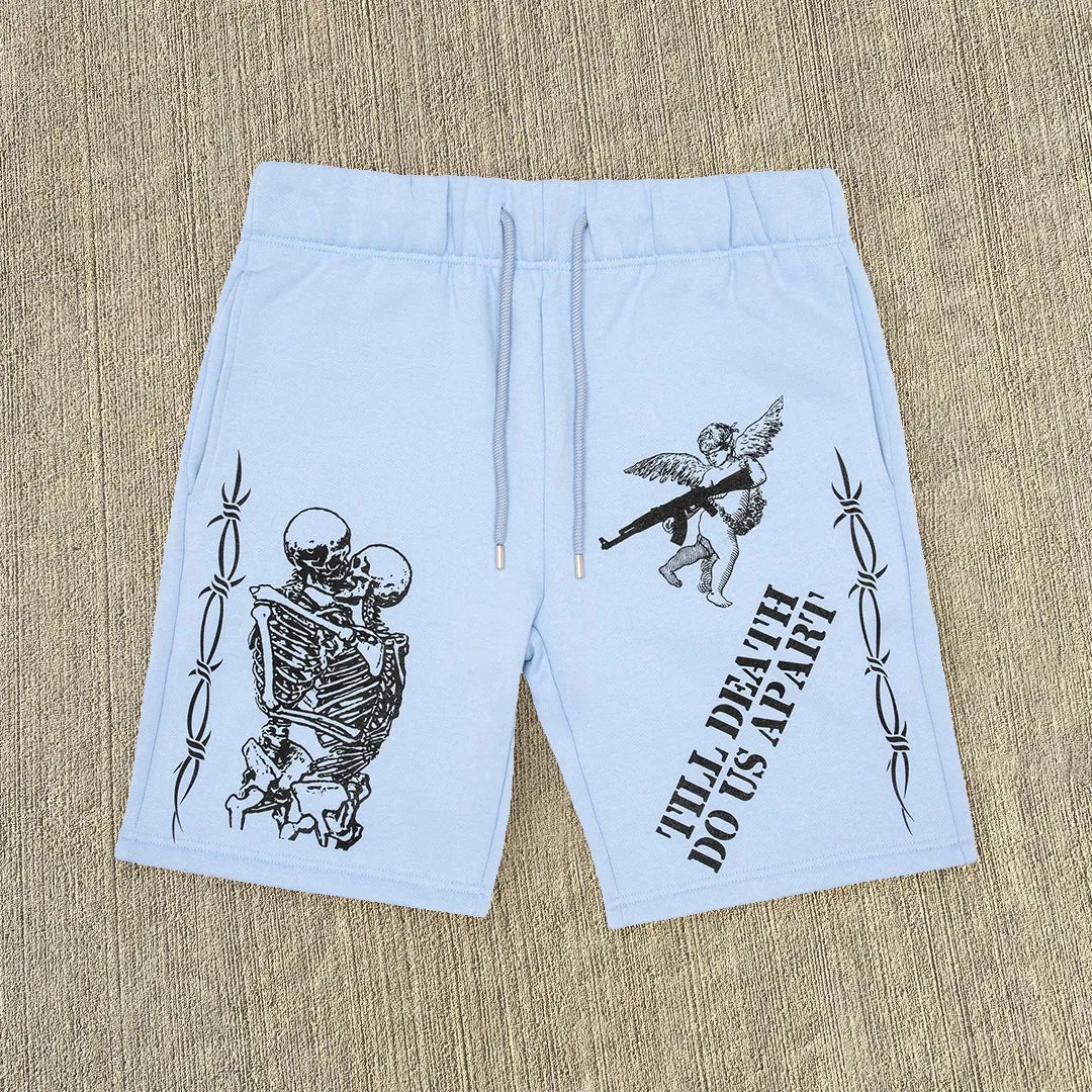 Personalized skull print casual shorts