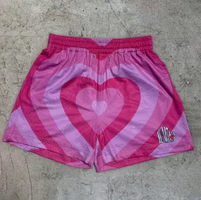 Pink casual retro trendy couple shorts