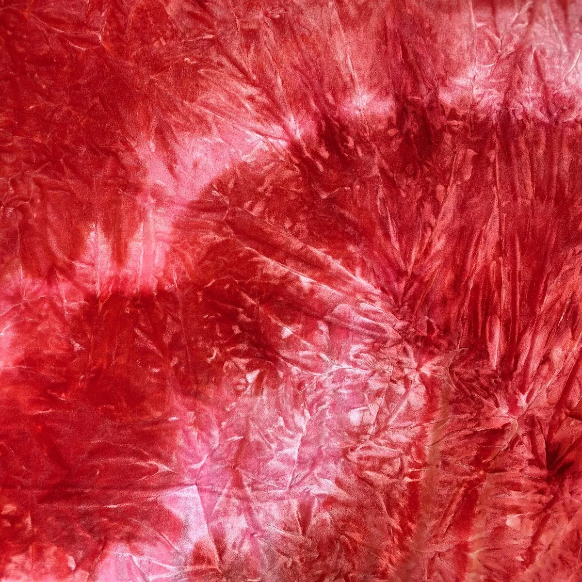 Red Pink Tie Dye Stretch Velvet Fabric