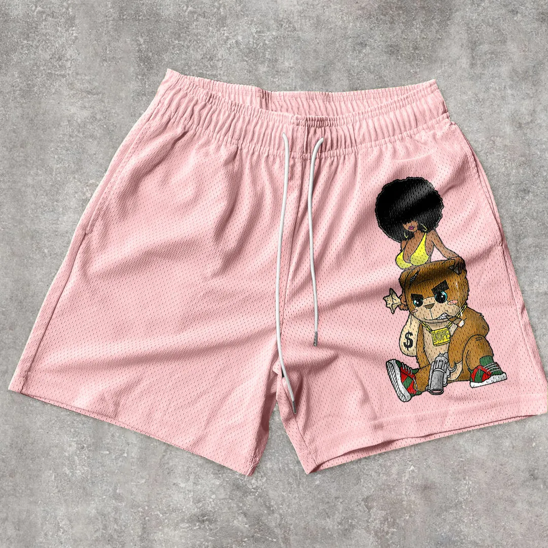 Retro Casual Hip Hop Mesh Shorts