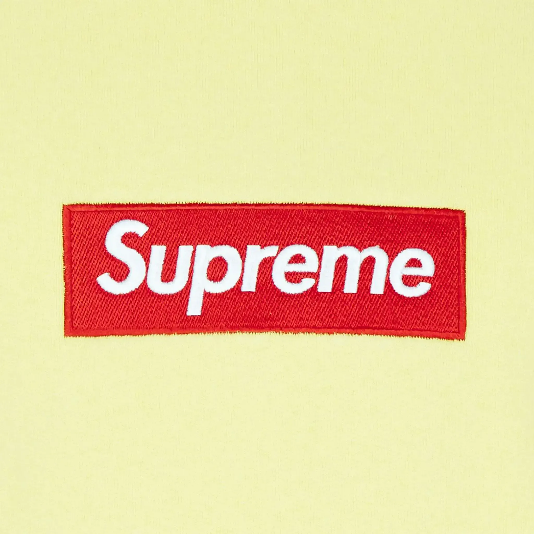 Supreme Box Logo Pale Yellow Sweatshirt (FW22)