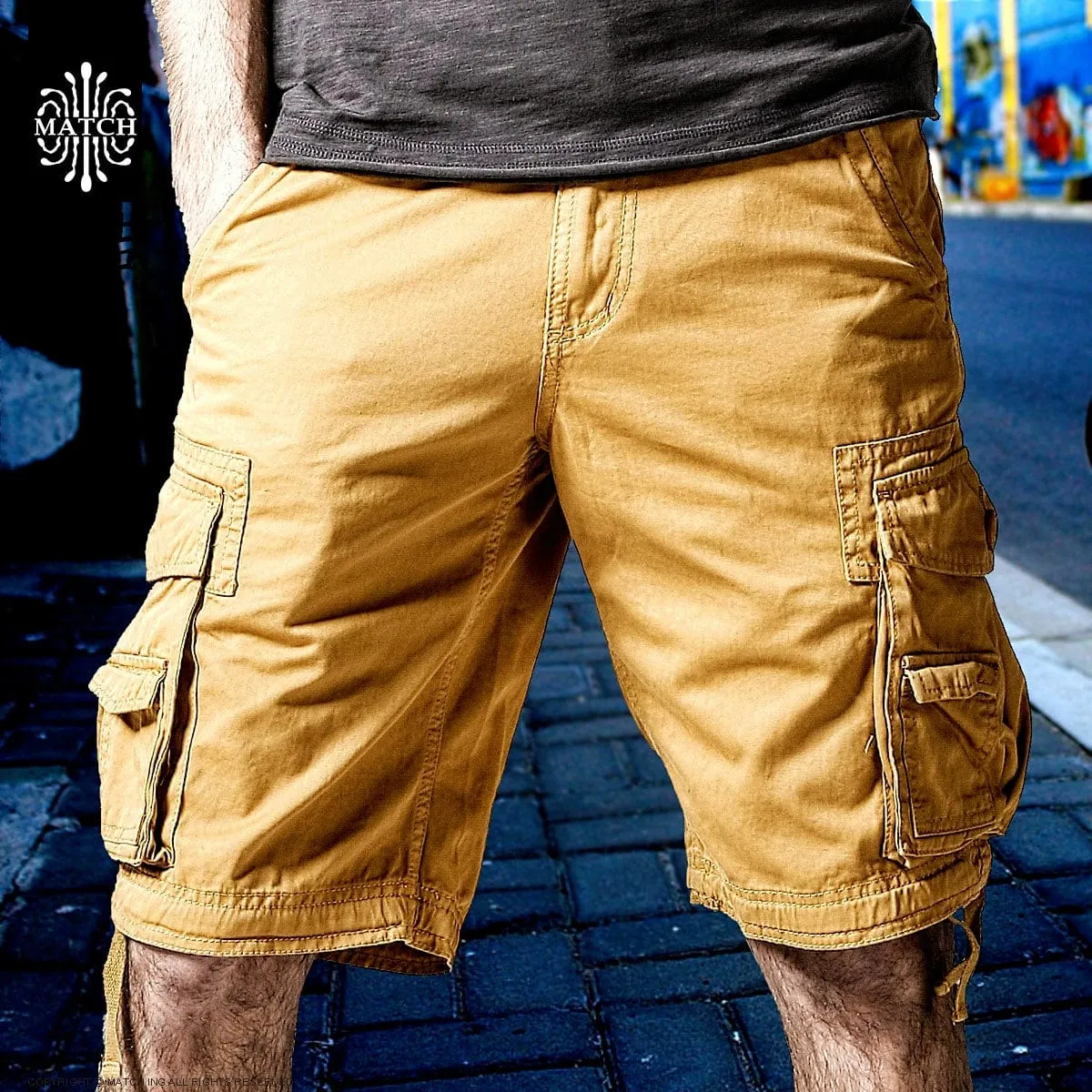 Trendy  Machi Casual Multi-Pocket  Shorts